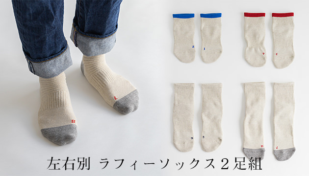 左右別オブリークソックス2足組